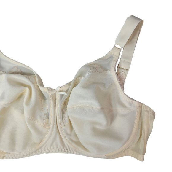 Bali Wide Strap Underwire Bra Beige 34DDD Unpad Adj Full Cover #0180 ILGWU VTG - Picture 2 of 9